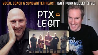 Vocal Coach amp Songwriter React to Pentatonix  Daft Punk Medley live  Song Reaction amp Analysis [upl. by Seuqirdor]