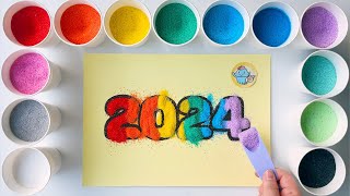 Sand Painting 2024 New Year for Kids and Toddlers [upl. by Eziechiele]