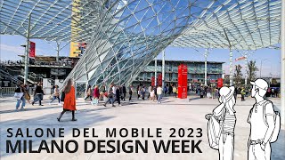 4K Milano Design Week 2023 Salone del Mobile  Fiera Milano Walk [upl. by Ahseral]