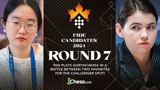 FIDE Womens Candidates 2024 Rd 7  Tan v Goryachkina Battle Of Favorites Can Lei Keep Winning [upl. by Eittak530]