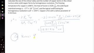 homogeneous nucleation example problem [upl. by Nagorb]