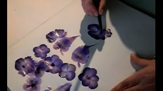 Acrylmalerei Pinsel mit zwei Farben laden  Blume Blüten und Blätter one stroke TUTORIAL [upl. by Ailahs]