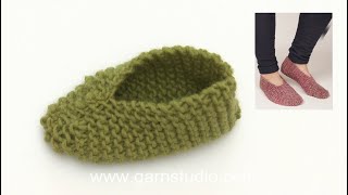 How to knit the slippers in DROPS Extra 01279 [upl. by Farra]