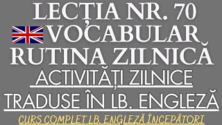 🇬🇧 EXPRESII UTILE ÎNCEPĂTORI  ACTIVITĂȚI ZILNICE  VOCABULAR ENGLEZ RUTINA [upl. by Scharf]