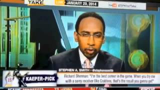 First Take  Richard Sherman rips Michael Crabtree after NFC Championship Game  ESPn First Take [upl. by Ozneral743]