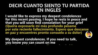 El INGLÉS que necesitas para Expresar las condolencias en inglés [upl. by Meuser]