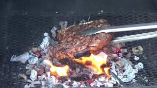 double fired frozen ribeye steak caveman style [upl. by Kassandra]