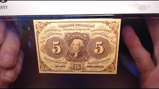 Choice Uncirculated 64 First Issue 5 cent fractional note [upl. by Olympie419]