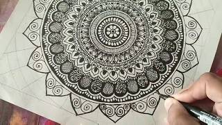 How to Draw MANDALA ART for Beginner  Step by Step  1 [upl. by Ajnat]