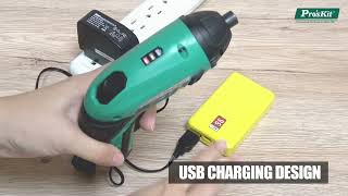 ProsKit PT1362U Liion USB Charging Cordless Screwdriver 36V [upl. by Suilenrac]