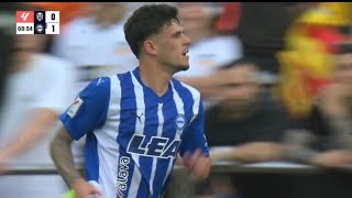 Valencia CF vs Deportivo Alaves 01 Javi Lopez score only goal in win for Alaves Match recap [upl. by Ityak]