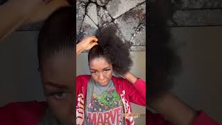 How To Slick Back Natural Hair  Edges Control  Ponytail Install [upl. by Acinoev]