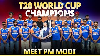 PM Modi meets Team India the new T20 World Champions [upl. by Anelrad]