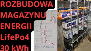 Rozbudowa Magazynu Energii LifePo4 30kWh Balansować czy Nie Baterie LifePo4 4x12V [upl. by Coffin]