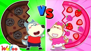 Black Food vs Pink Food Challenge  Wolfoo Learns Healthy Habits for Kids  Wolfoo The Best [upl. by Ettelegna39]