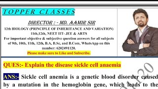 Explain the disease sickle cell anaemia  aamir sir patna [upl. by Dinesh]