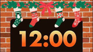 12 Minute Stockings Over Fireplace Timer Holiday Jingle at End [upl. by Loni]