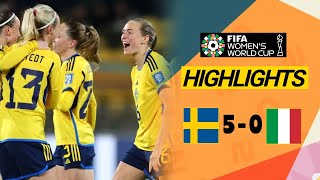 Sweden vs Italy 50  VM Fotboll 2023 Damer  Mål och Höjdpunkter [upl. by Anaihk]