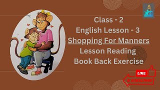 Class  2  English Lesson  3  Shopping For Manners  Lesson Reading  Book Back Exercise [upl. by Nalac]