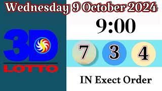 PCSO 9pm Lotto Results Wednesday 9 October 2024 [upl. by Lahtnero]