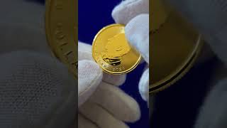 Gold Maple Leaf 1oz short bullion gold wallstreet finance invest silver asmr [upl. by Ahsiuqat211]