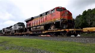 NS Pittsburgh Line Trains at Cresson PA w Wrecked Locomotives [upl. by Trilly]