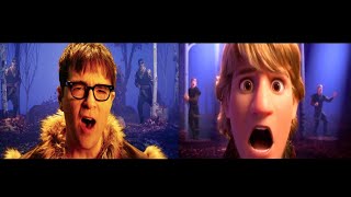 Kristoff Jonathan Groff Weezer  Lost In The Woods From quotFrozen 2quot SplitScreen Comparison [upl. by Kenn]