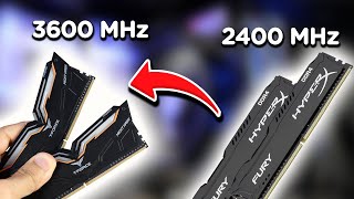 UPGRADE PC GAMER  Memória RAM 2400 MHz vs 3600 MHz  Team Group TForce Night Hawk [upl. by Nnaeerb]