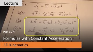 The formulas for motion with constant acceleration Part 3 [upl. by Holleran911]