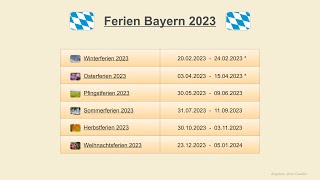 Ferien Bayern 2023 [upl. by Roxine]