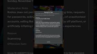 I got banned from Roblox for 1 day… [upl. by Enileve658]