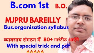 mjpru bcom 1st semester syllabus in hindi  business organisation syllabus mjpru bareilly [upl. by Aivart662]