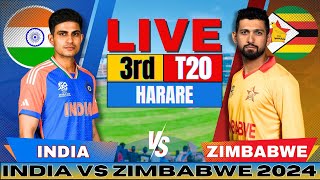 🔴 India vs Zimbabwe 3rd T20I Live Match Score amp Commentary  IND vs ZIM Live Cricket Match Today [upl. by Josias]