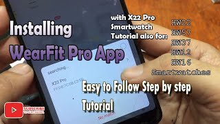 Installing WearFit Pro app in Android with X22 Pro Smartwatch HW22HW57HW37HW12HW16 and M16 Plus [upl. by Lorn]