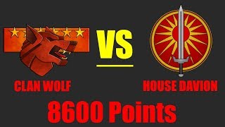 BattleTech House Davion VS Clan Wolf 8600 Points [upl. by Rosmarin]