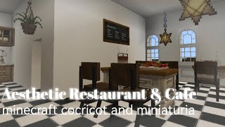 Aesthetic Restaurant and Cafe 🍷☕🍝  Minecraft Cocricot x Miniaturia [upl. by Aryad]