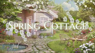 🍃Spring Cottage ASMR Ambience Peaceful Stream Sounds Wind Chimes Book Sounds Spring Garden Nature [upl. by Faubert]