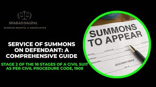 Service of Summons on Defendant A Comprehensive Guide [upl. by Aniluj673]