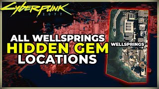 ALL WELLSPRINGS HIDDEN GEM LOCATIONS  CYBERPUNK 2077  SECRET LEGENDARY EPIC AND RARE ITEMS GUN [upl. by Reppart]