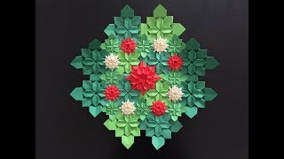 Origami Christmas wreaths [upl. by Leaj]