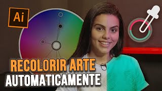 Aprenda a RECOLORIR seu VETOR automaticamente com Illustrator 2021 [upl. by Kristofor]