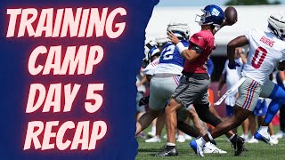 New York Giants 2024 Training Camp Day 5 Recap [upl. by Reywas150]