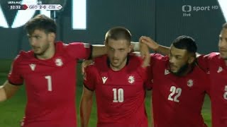 Giorgi Chakvetadze Goal Georgia vs Czech Republic 40 All Goals and Extended Highlights [upl. by Evy]