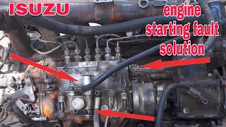 How to fix diesel engine 6 cylinder starting fault solution trucksrepairing ISUZU JCR 6BG1 MT11 [upl. by Vod429]