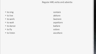 Learning to speak Italianinteractive vocabularyregular ARE verbs and adverbsavi [upl. by Edlun869]