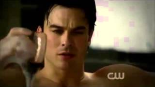 The Vampire Diaries Damon Shower and Bath scene 2x13 [upl. by Karyl]