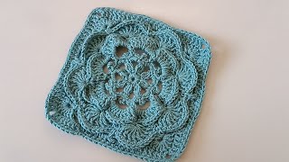 Crochet granny square motifsquare motif crochet step by step tutorial [upl. by Nahgaem536]