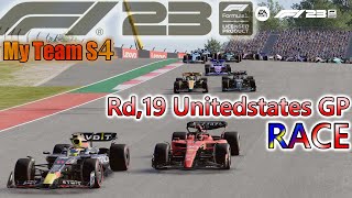 【F1 23】 My Team S4 Rd19 アメリカ GP 決勝 [upl. by Neened]