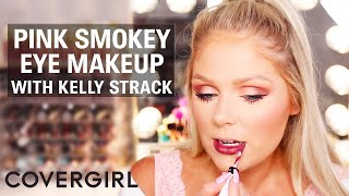 Pink Smokey Eye Makeup Look with Kelly Strack  COVERGIRL [upl. by Barbi]