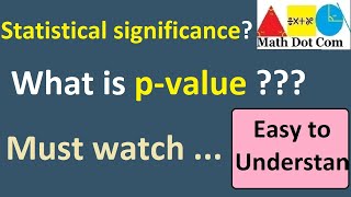 Demystifying pvalues in Statistics Understanding Statistical Significance  Math Dot Com [upl. by Renado]